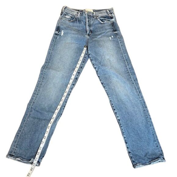 MCGUIRE Damn Fine High Rise Button Fly Jeans Medium Wash Distressed Size 26 - Picture 3 of 12